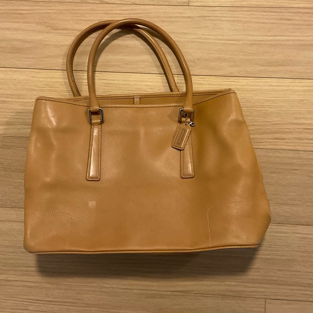 Vintage Coach leather tan tote